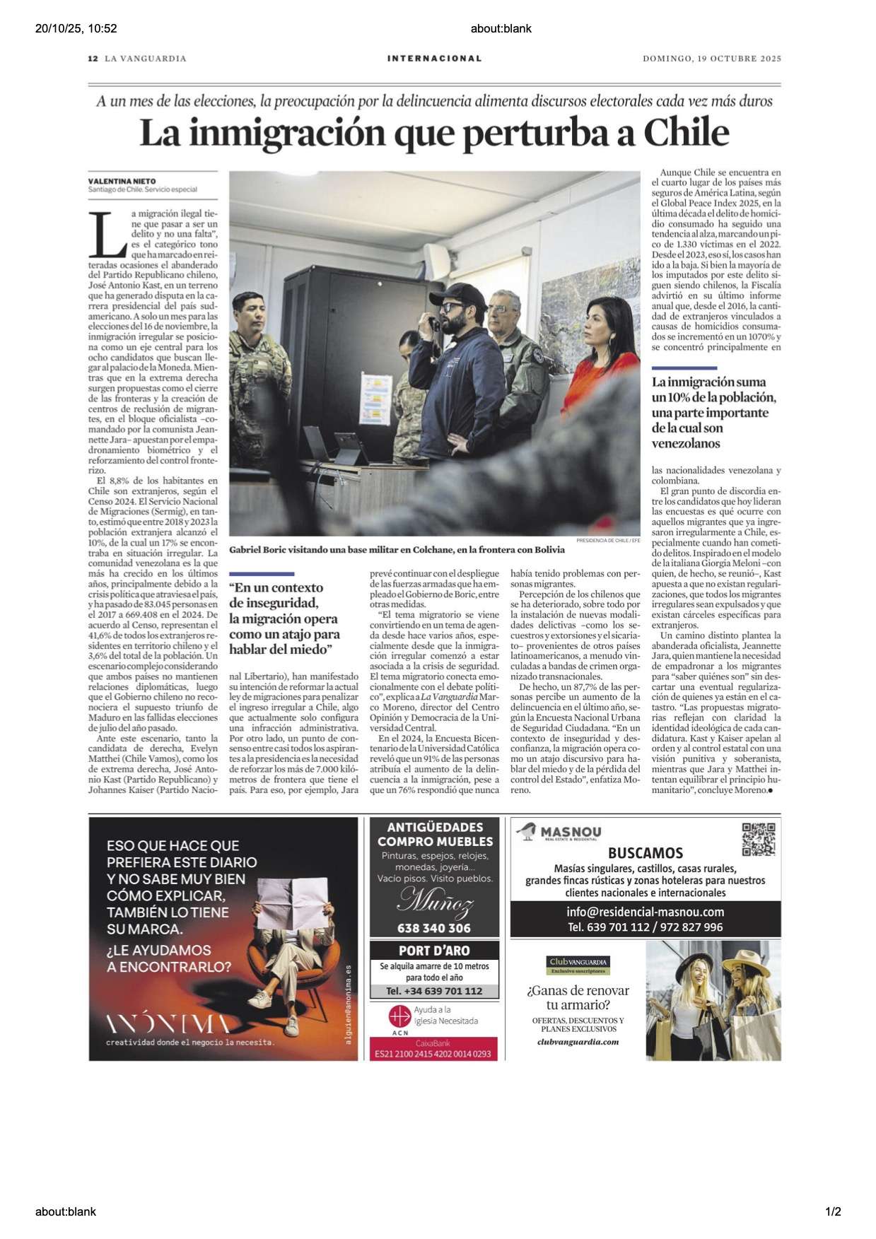 Página del periódico español La Vanguardia, con información sobre mas nou real estate