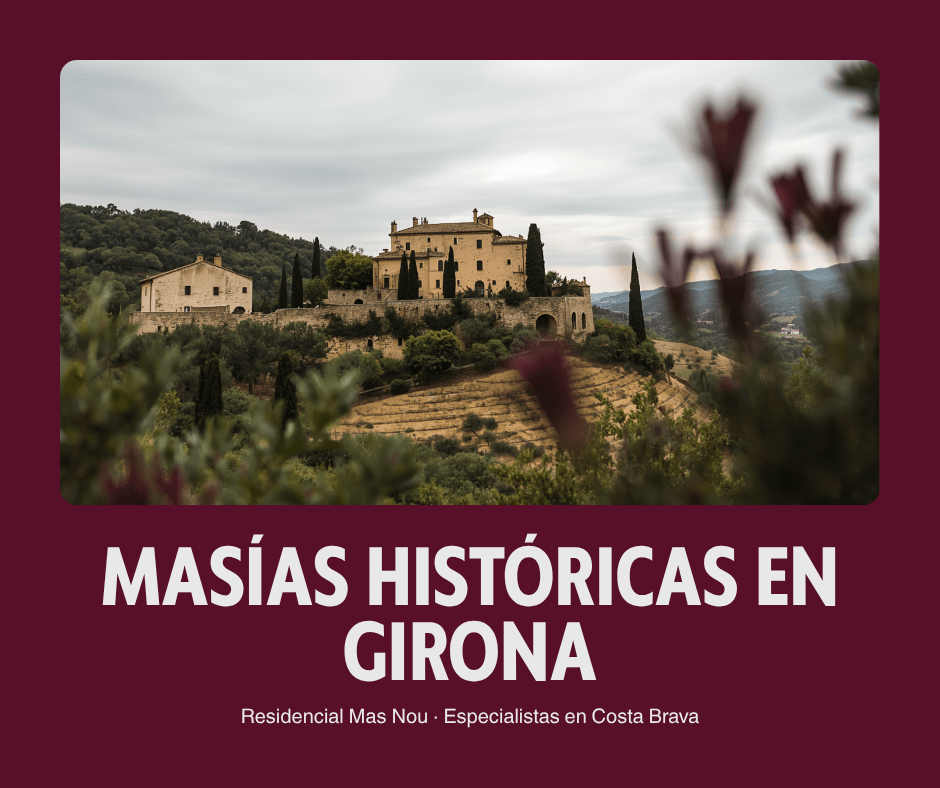 Encantadora masía histórica de piedra en lo alto de una verde colina en Girona, ofrecida a través de inmobiliaria masías Girona-descubre la escapada de tus sueños.